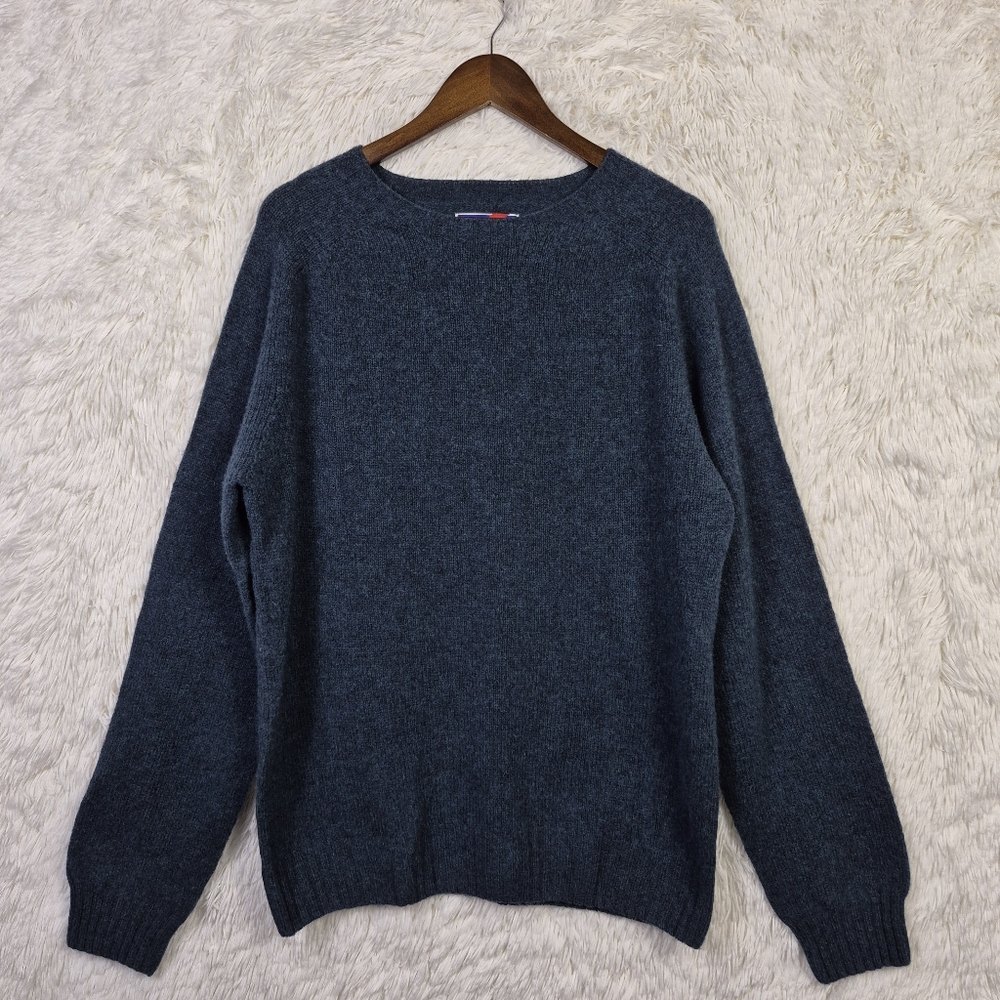 Best Made Co 100% Wool Mens XL Teal Green Round Neck Sweater Scotland
